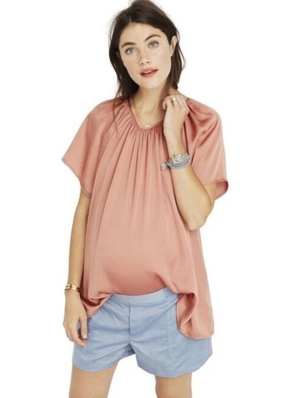 HATCH The Cecilia Top Maternity Blouse 2 M Oversized Trapeze Work Dressy Top L